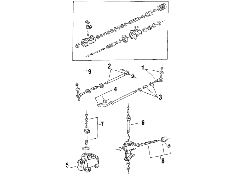1987 Ford Ranger P/S Pump & Hoses, Steering Gear & Linkage End Diagram for E3TZ3A130C