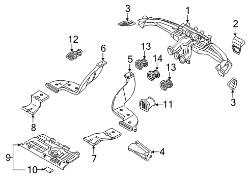 2019 Kia Stinger Ducts Duct Assembly-Side Air VENTILATOR Diagram for 97490J5000FHV