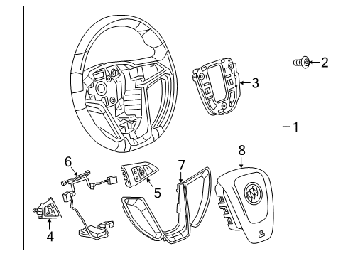 2018 Buick Cascada Steering Column & Wheel, Steering Gear & Linkage Steering Wheel Diagram for 39109188