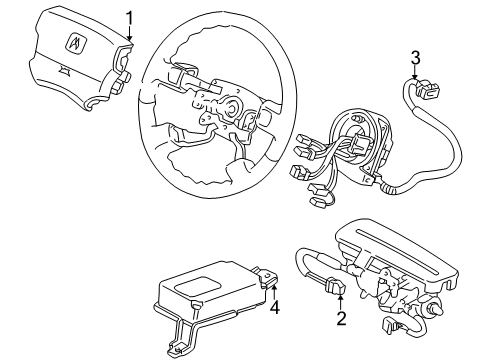 1997 Acura RL Air Bag Components Airbag Assembly, Driver (Medium Taupe) Diagram for 06770SZ3A90ZC
