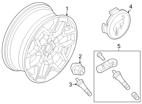 2021 Ford Bronco Wheels WHEEL ASY Diagram for M2DZ1007T