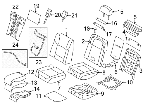 2011 BMW 760Li Rear Seat Components Foam Section, Comfort Seat, A/C, Left Diagram for 52207303387