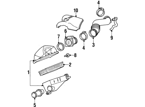 1996 Mercury Grand Marquis Filters Air Cleaner Assembly Diagram for F6AZ9600AA