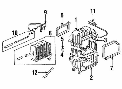 1994 Honda Accord Air Conditioner Insulator, Evaporator (Upper) Diagram for 80205SV4A00