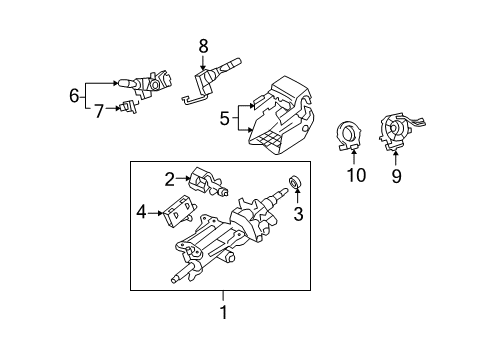 2011 Lexus LS460 Steering Column & Wheel, Steering Gear & Linkage, Shroud, Switches & Levers Gear Assembly, Tilt Steering Diagram for 4581050050