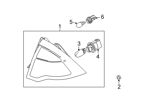 2012 Ford Fusion Bulbs Tail Lamp Nut Diagram for W704141S441