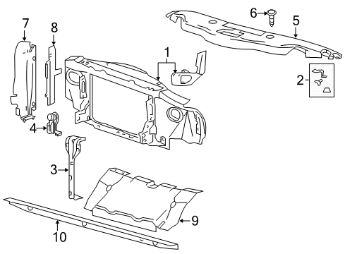 2008 Lincoln Mark LT Radiator Support Radiator Support Diagram for 6L3Z16138AA