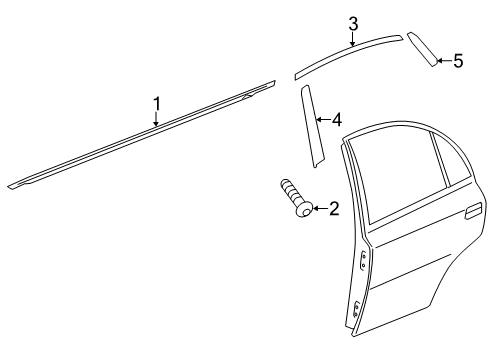 2012 Hyundai Accent Exterior Trim - Rear Door Weatherstrip Assembly-Rear Door Belt Outside RH Diagram for 832201R000