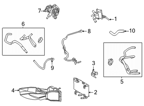 2021 Toyota Sienna Trans Oil Cooler Transmission Cooler Mount Bracket Diagram for 3291308010