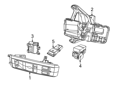 2010 Dodge Ram 3500 Sunroof Module-Compass Temperature Diagram for 56046064AC