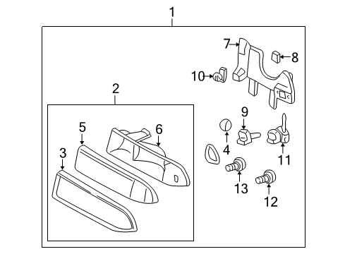 2001 Chevrolet Blazer Headlamps Adjuster Asm, Headlamp Horizontal Diagram for 16524356
