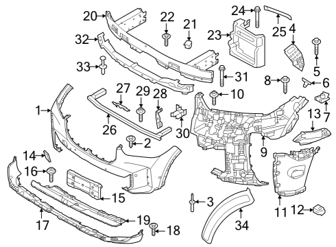 Bumper & Components - Front Guide, Bumper, Left Diagram for 51117421849