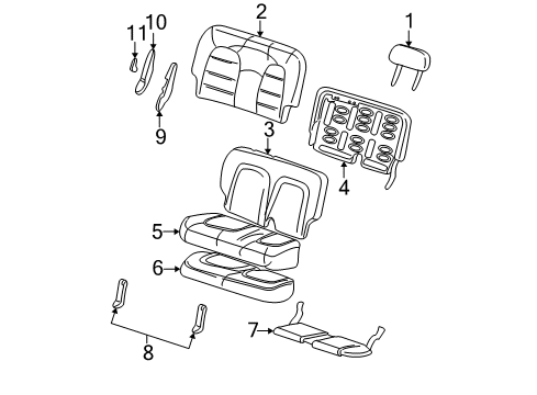 2004 Ford Explorer Rear Seat Components Diagram 4 - Thumbnail