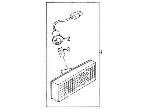 1990 Nissan Sentra Bulbs Harness Assembly-Rear Side MARLR Lamp Diagram for 2625461A00