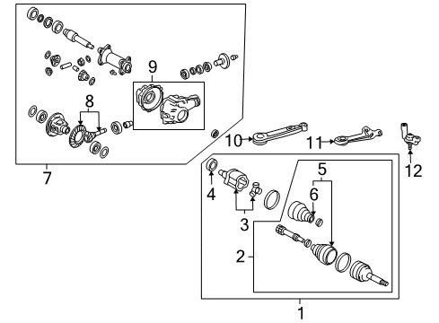 2011 Toyota FJ Cruiser Carrier & Front Axles Outer Joint Assembly Diagram for 4346069215
