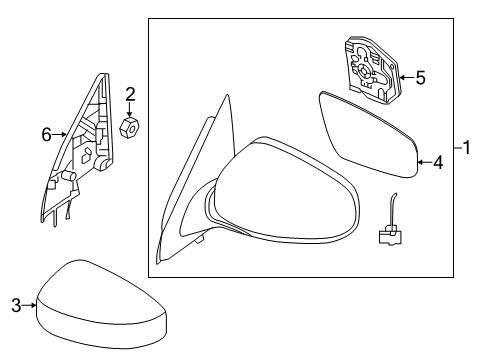 2014 Infiniti QX60 Outside Mirrors Mirror Assembly-Outside RH Diagram for 963013JA9C