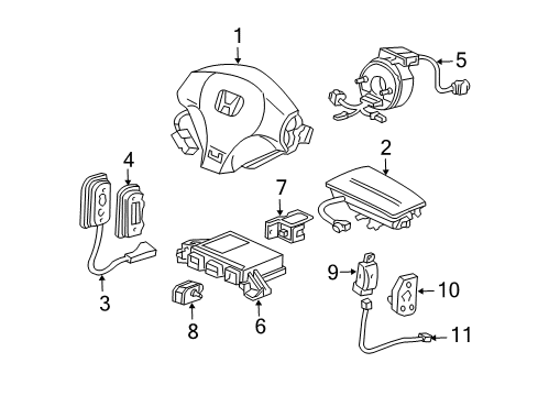 2005 Honda Civic Air Bag Components OPDS Unit Diagram for 81334S5TA03