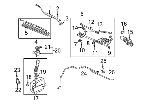 1999 Acura TL Wiper & Washer Components Gasket Diagram for 76813S84A02