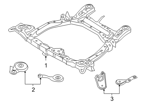 2010 Hyundai Santa Fe Suspension Mounting - Front Crossmember Complete Diagram for 624000W500