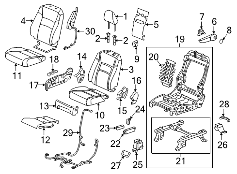 2021 Honda Ridgeline Heated Seats Cap, R. Lap Pretensioner Cover(Outer) *YR507L* (SHADOW BEIGE) Diagram for 81268TG7A51ZA