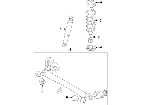 Rear Suspension TORSION Axle COMPLET Diagram for 55100K0100