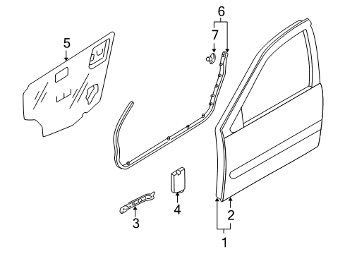 2002 Nissan Maxima Front Door Regulator Assy-Door Window, Rh Diagram for 807202Y00A