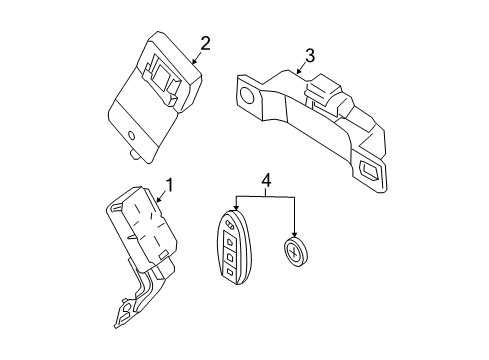 2018 Nissan Altima Keyless Entry Components Control Assembly-Key Less Diagram for 285954RA0A