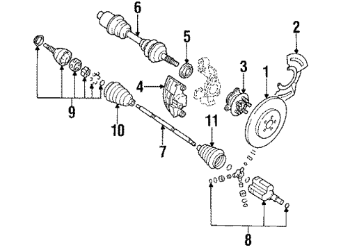 1988 Oldsmobile Cutlass Calais Front Brakes Shaft Diagram for 7846165