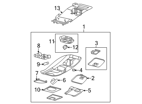 2007 Mercury Mountaineer A/C & Heater Control Units Roof Console Adapter Diagram for 1F2Z16518S48AA