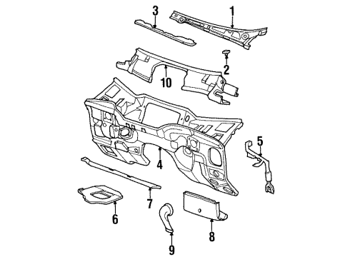 1997 BMW 318ti Cowl Grille Diagram for 51131977679