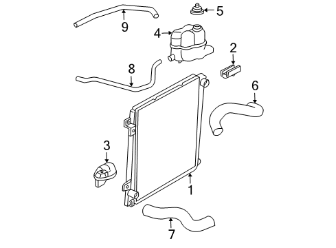 2004 Ford Explorer Radiator & Components Diagram 2 - Thumbnail