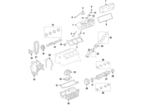 2010 Chevrolet Malibu Engine Parts, Mounts, Cylinder Head & Valves, Camshaft & Timing, Oil Pan, Oil Pump, Crankshaft & Bearings, Pistons, Rings & Bearings, Variable Valve Timing Oil Pan Diagram for 12604911