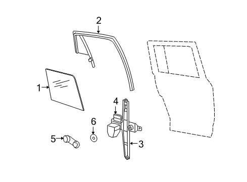 2012 Jeep Patriot Rear Door Rear Door Window Regulator Diagram for 68002892AA