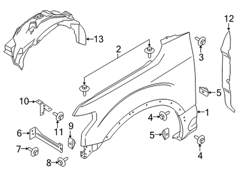 2022 Ford F-150 Fender & Components FENDER ASY - FRONT Diagram for VL3Z16005E
