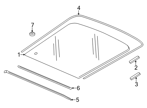 2014 Honda CR-Z Lift Gate - Glass & Hardware Seal, RR. Windshield (Lower) Diagram for 73227SZT000
