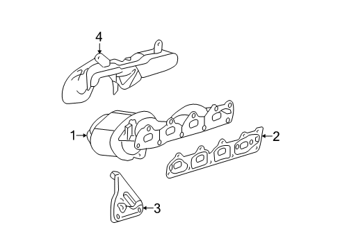 2008 Chevrolet Malibu Exhaust Manifold MANIFOLD ASM, EXH (W/ 3WAY CTLTC CONV)"KIT" Diagram for 19420129