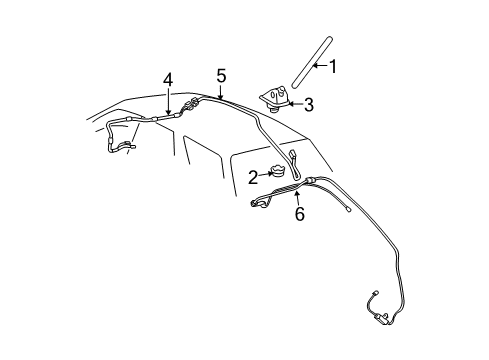 2006 Lexus RX400h Antenna & Radio Cord Sub-Assy, Antenna Diagram for 861010E040