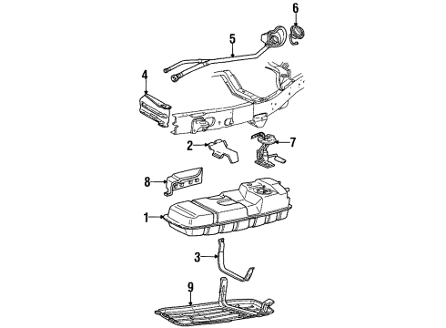 2000 Mercury Mountaineer Senders Fuel Pump Assembly Diagram for 1L2Z9H307B