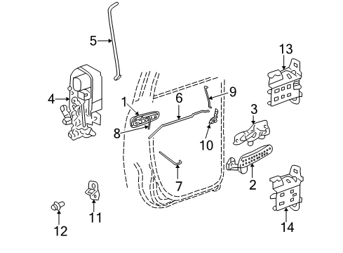 2004 Dodge Ram 3500 Rear Door - Lock & Hardware Door Half Hinge Diagram for 55276416AA
