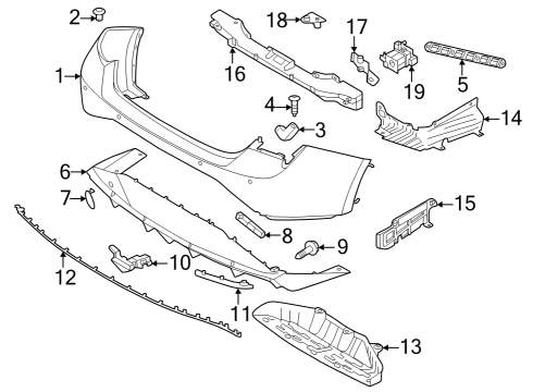 Bumper & Components - Rear BEAM-RR BUMPER Diagram for 86631AA900