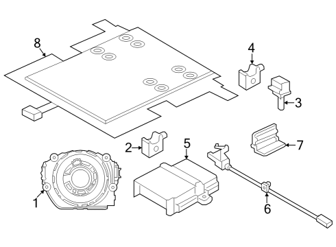 2021 Mini Cooper Air Bag Components SENSOR, DRIVER'S SEAT Diagram for 65776993869