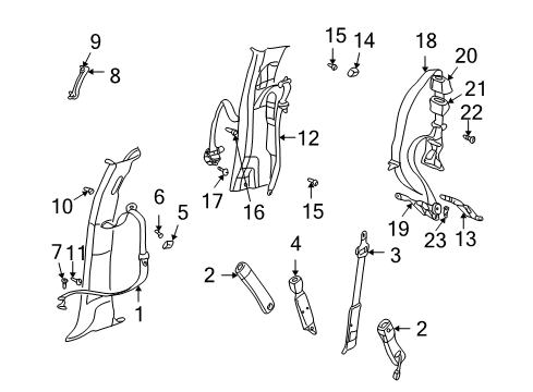 2002 Dodge Ram 1500 Seat Belt Bolt-Pan Head Diagram for 6506600AA