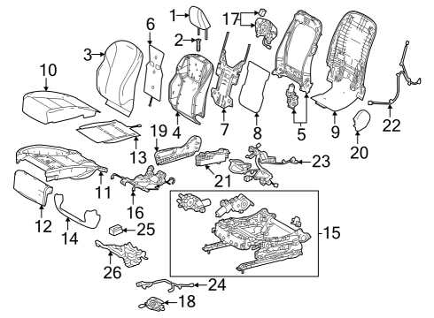 Passenger Seat Components FELT, SEAT BACK Diagram for 799770R070