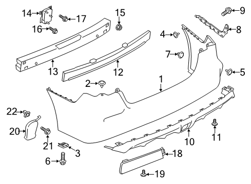 2017 Nissan Sentra Rear Bumper Bolt Diagram for 738985V000