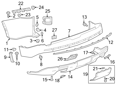 2021 Chevrolet Traverse Bumper & Components - Rear Cover Diagram for 23288785