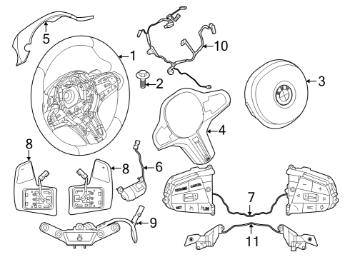 2020 BMW X3 Gear Shift Control - AT CONNECTING LINE, STEERING WH Diagram for 61128038856