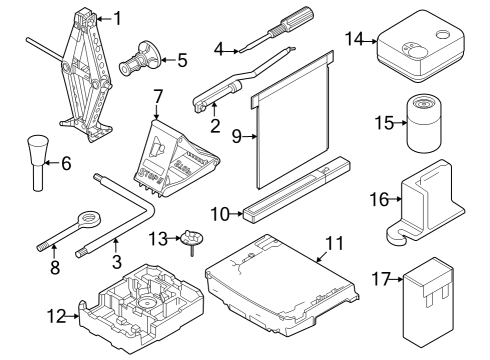 Jack & Components Wrench-Wheel Lug Nut Diagram for 68311997AA