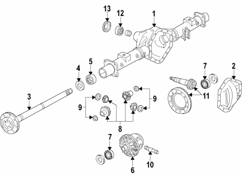 2018 Chevrolet Silverado 2500 HD Rear Axle, Differential, Propeller Shaft Drive Shaft Diagram for 23396466