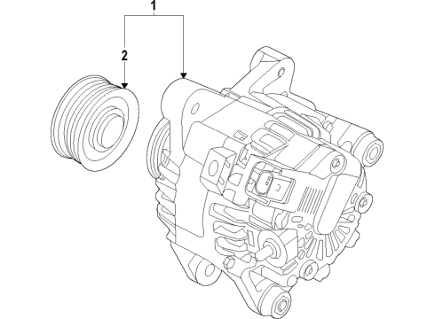 2021 Hyundai Venue Alternator Alternator Assembly Diagram for 373002M317