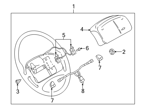 2004 Chevrolet Impala Steering Column & Wheel Steering Wheel Bolt Diagram for 16759159
